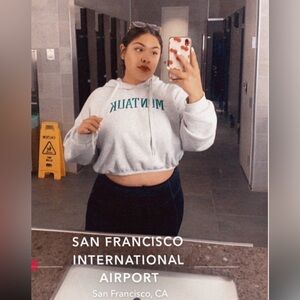 Forever 21 cropped hoodie, 1x, long sleeve, drawstring